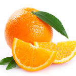 白い背景にフレッシュなオレンジ